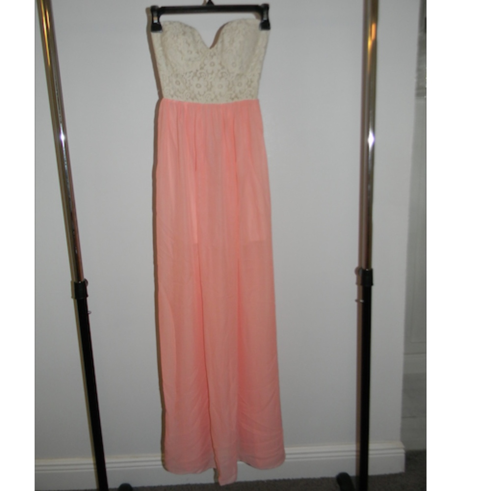 Pink and Lace Maxi Dress